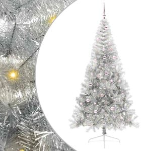 vidaXL Artificial Pre-lit Christmas Tree Silver 240 cm PET