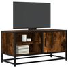 vidaXL TV Cabinet Smoked Oak 80x34.5x40 cm Engineered Wood and Metal