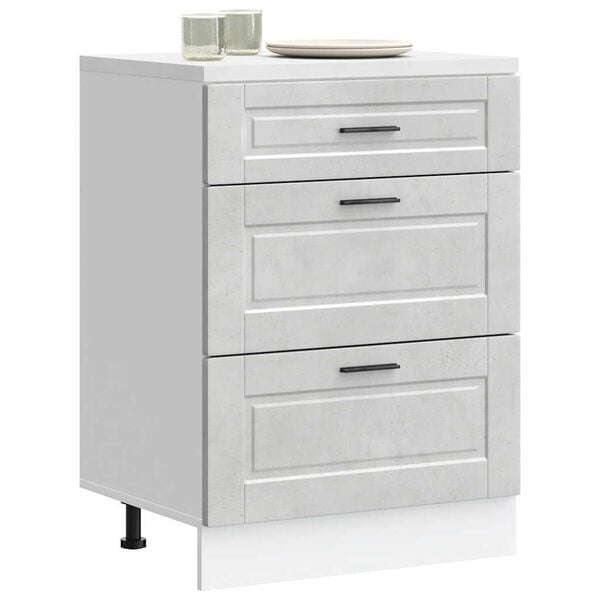 vidaXL Kitchen Base Cabinet Porto Concrete Grey Engineered Wood