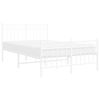 vidaXL Metal Bed Frame without Mattress with Footboard White 120x190cm