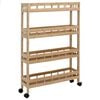 vidaXL Kitchen Trolley with Wheels Natural 60 x 18 x 97 cm Bamboo