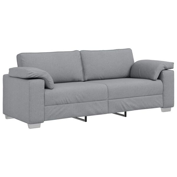 vidaXL Sofa Light Grey 219 x 77 x 82 cm Fabric