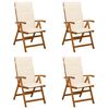 vidaXL Reclining Garden Chairs 4 pcs Natural Solid Acacia Wood