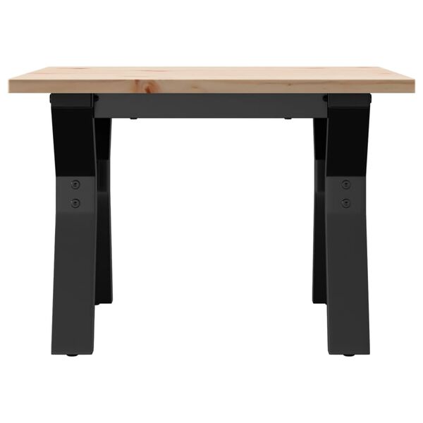 vidaXL Coffee Table Y-Frame 50x50x35 cm Solid Wood Pine and Steel