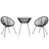 vidaXL 3 Piece Outdoor Dining Set PVC Rattan Black