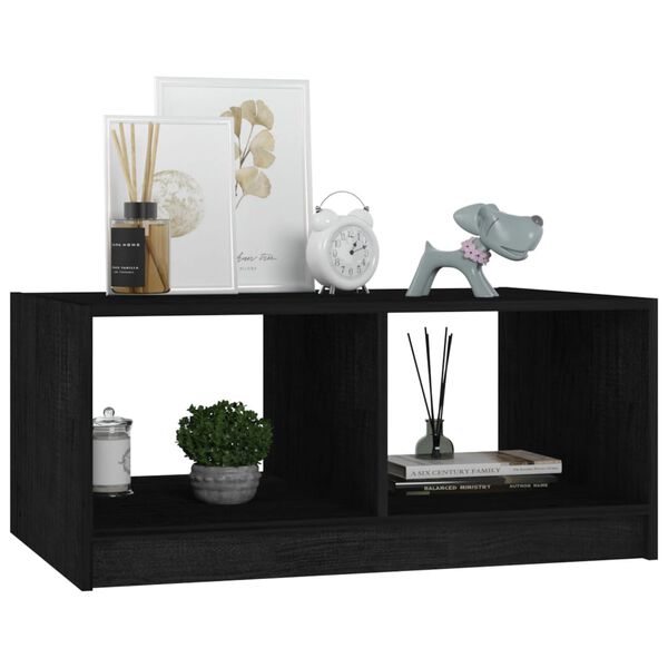 vidaXL Coffee Table Black 75x50x33.5 cm Solid Pinewood
