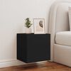 vidaXL TV Wall Cabinet with LED Lights Black 40.5x35x40 cm
