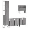 vidaXL 4 Piece Bathroom Furniture Set Grey Sonoma Engineered Wood