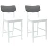 vidaXL Dining Chairs 2 pcs Solid Rubber Wood White 48 x 49 x 95 cm