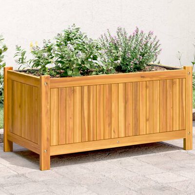 vidaXL Garden Planter with Liner 80x42x40 cm Solid Wood Acacia