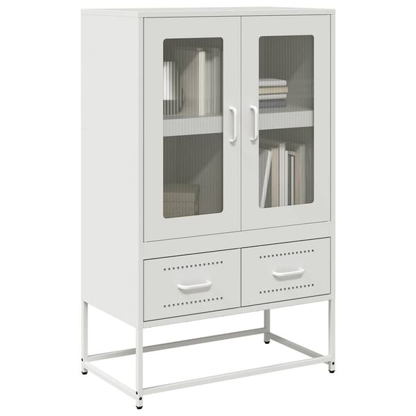 vidaXL Highboard White 68x39x111.5 cm Steel