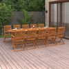 vidaXL 13 Piece Garden Dining Set 280x90x75 cm Solid Wood Acacia
