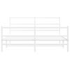 vidaXL Metal Bed Frame without Mattress with Footboard&nbsp;White 150x200cm