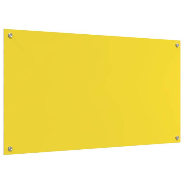 vidaXL Kitchen Backsplash Yellow 110 x 60 x 0.6 cm Tempered Glass