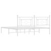 vidaXL Metal Bed Frame without Mattress with Headboard White 180x200cm