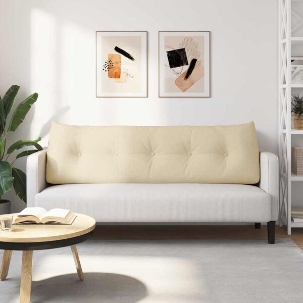 vidaXL Back Pillow Cream 160 x 24 x 50 cm Fabric