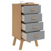 vidaXL Bedside Cabinet OLDEN Grey and Brown Solid Wood Pine