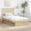 vidaXL Bed Frame with Drawer Sonoma Oak 100 x 200 cm Engineer Wood