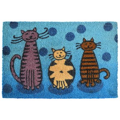 vidaXL Doormat Coir 15 mm 40x60 cm Cats