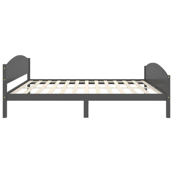 vidaXL Bed Frame without Mattress Dark Grey Solid Wood Pine 160x200 cm (322050+2x321990)