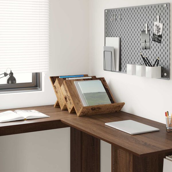 vidaXL Magazine Rack Old Wood 53 x 40 x 28.5 cm Engineered Wood