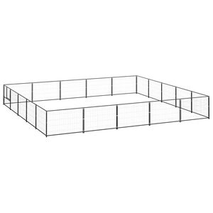 vidaXL Dog Kennel Black 25 m&sup2; Steel