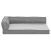 vidaXL Ergonomic Dog Bed Mattress 60x42 cm Linen Look Fleece Grey