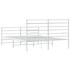 vidaXL Metal Bed Frame without Mattress with Footboard White 140x190cm