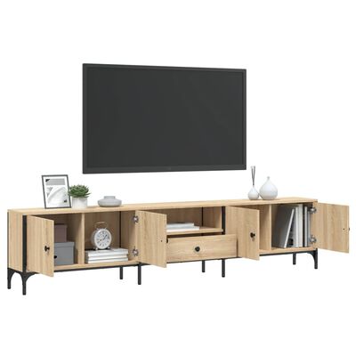 vidaXL TV Cabinet with Drawer Sonoma Oak 200x25x44 cm Engineered Wood