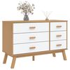 vidaXL Drawer Cabinet OLDEN White and Brown Solid Wood Pine