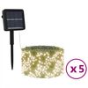 vidaXL Solar Fairy Lights 5 pcs 5x200 LED Warm White Indoor Outdoor