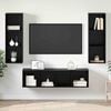 vidaXL TV Cabinet Set Wall-mounted 3 pcs Black Oak Engineered Wood
