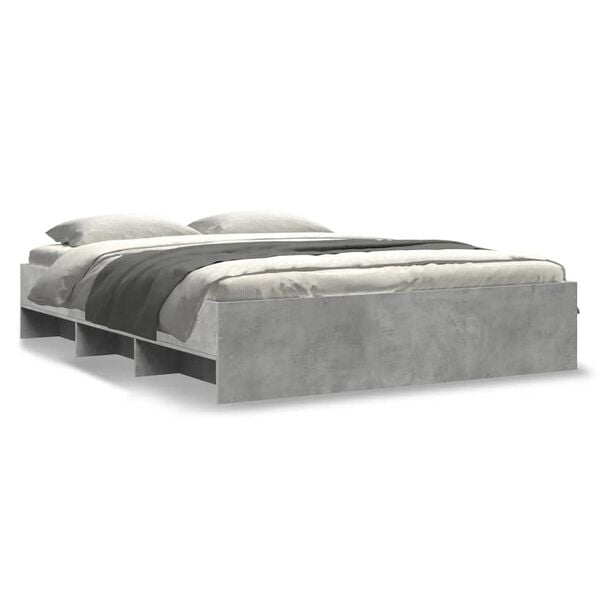 vidaXL Bed Frame without Mattress Concrete Grey 150x200cm Engineered Wood