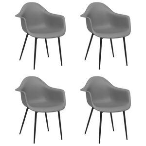 vidaXL Dining Chairs 4 pcs Grey PP