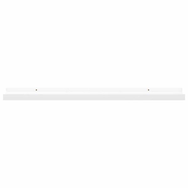 vidaXL Picture Frame Ledge Shelves 2 pcs White 80x9x3 cm MDF