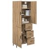 vidaXL Highboard 2 pcs Artisan Oak Engineered Wood and Glass
