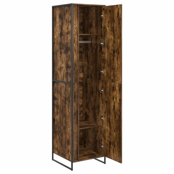 vidaXL Warderobe 2 pcs Smoke Oak 50 x 50 x 200 cm Engineered Wood