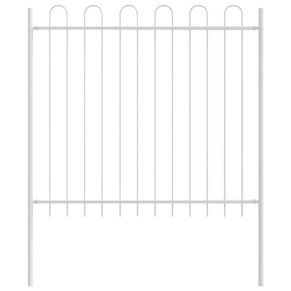 vidaXL Garden Fence White 1.7 x 1.5 m Powder-coated Steel