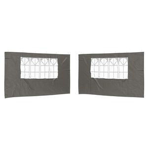 vidaXL Party Tent Sidewall 2 pcs 400 x 195 cm Anthracite PE and Steel