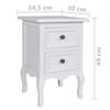 vidaXL Nightstands 4 pcs with 2 Drawers MDF White