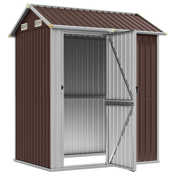 vidaXL Garden Shed Brown 192x152.5x237 cm Galvanised Steel