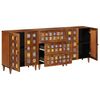 vidaXL Sideboard 3 pcs Walnut 60 x 33.5 x 75 cm Solid Mango Wood