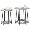 vidaXL Side Table Set 2 pcs Grey sonoma and Black 50 x 50 x 51 cm