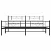 vidaXL Metal Bed Frame without Mattress with Footboard Black 183x213cm
