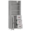 vidaXL Highboard Grey Sonoma 69.5x34x180 cm Engineered Wood