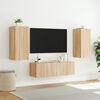 vidaXL 3 Piece TV Wall Cabinets with LED Lights Sonoma Oak