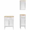 vidaXL Bathroom Furniture Set with Drawer 3 pcs White Solid Pine Wood