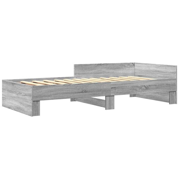 vidaXL Bed Frame without Mattress Grey Sonoma 90x200 cm Engineered Wood