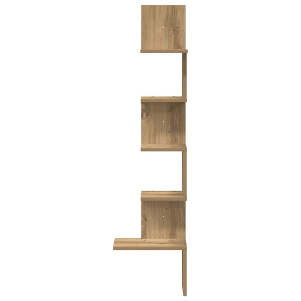 vidaXL Wall Corner Shelf Artisan Oak 32x32x127,5 cm Engineered Wood