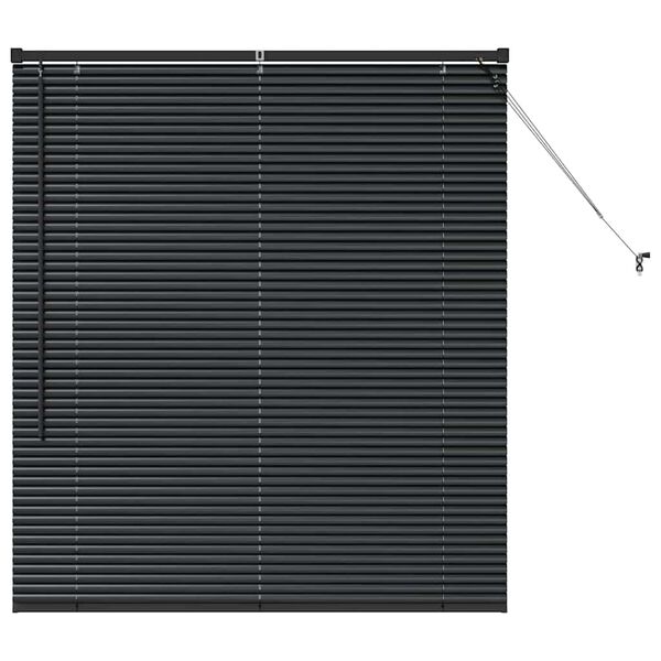 vidaXL Window Blind with Curtains Manual Black Aluminium